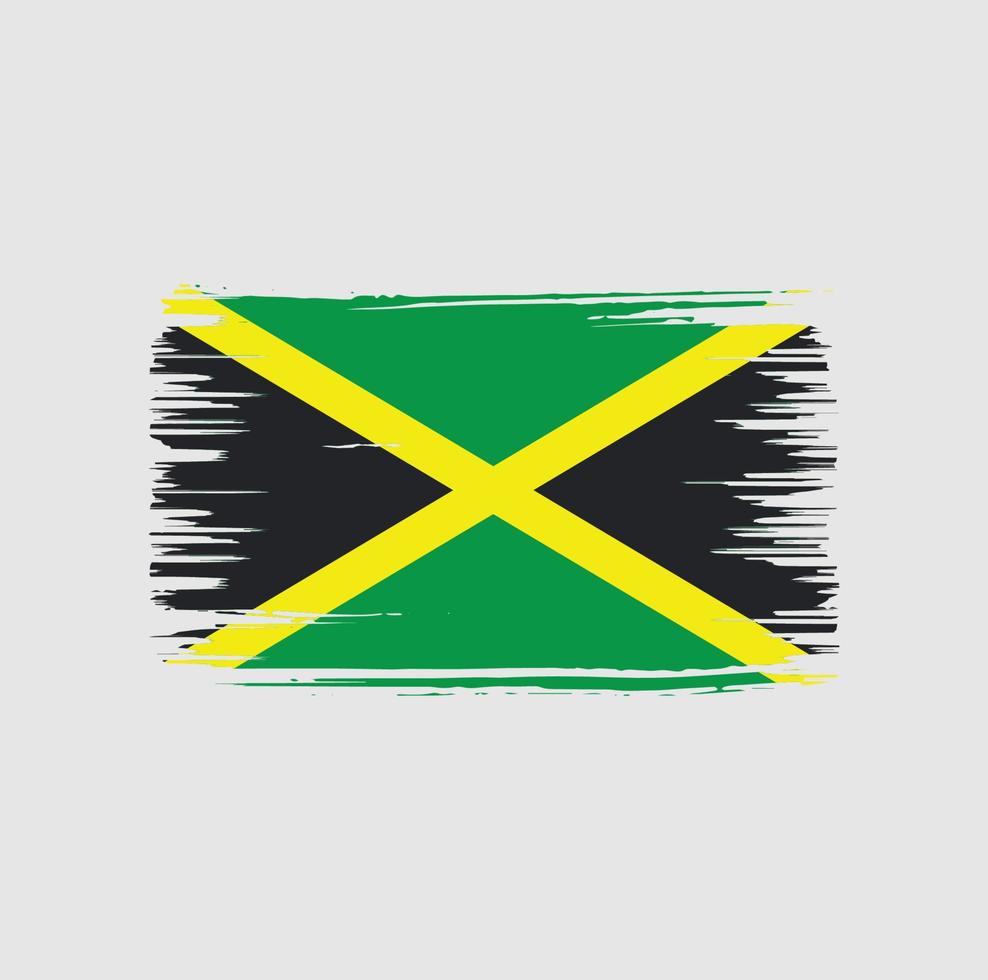 design de pincel de bandeira da jamaicana. bandeira nacional vetor