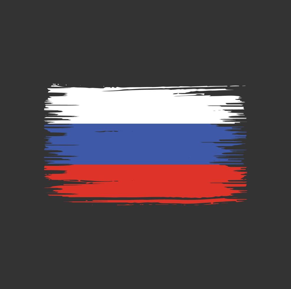 design de pincel de bandeira da rússia. bandeira nacional vetor