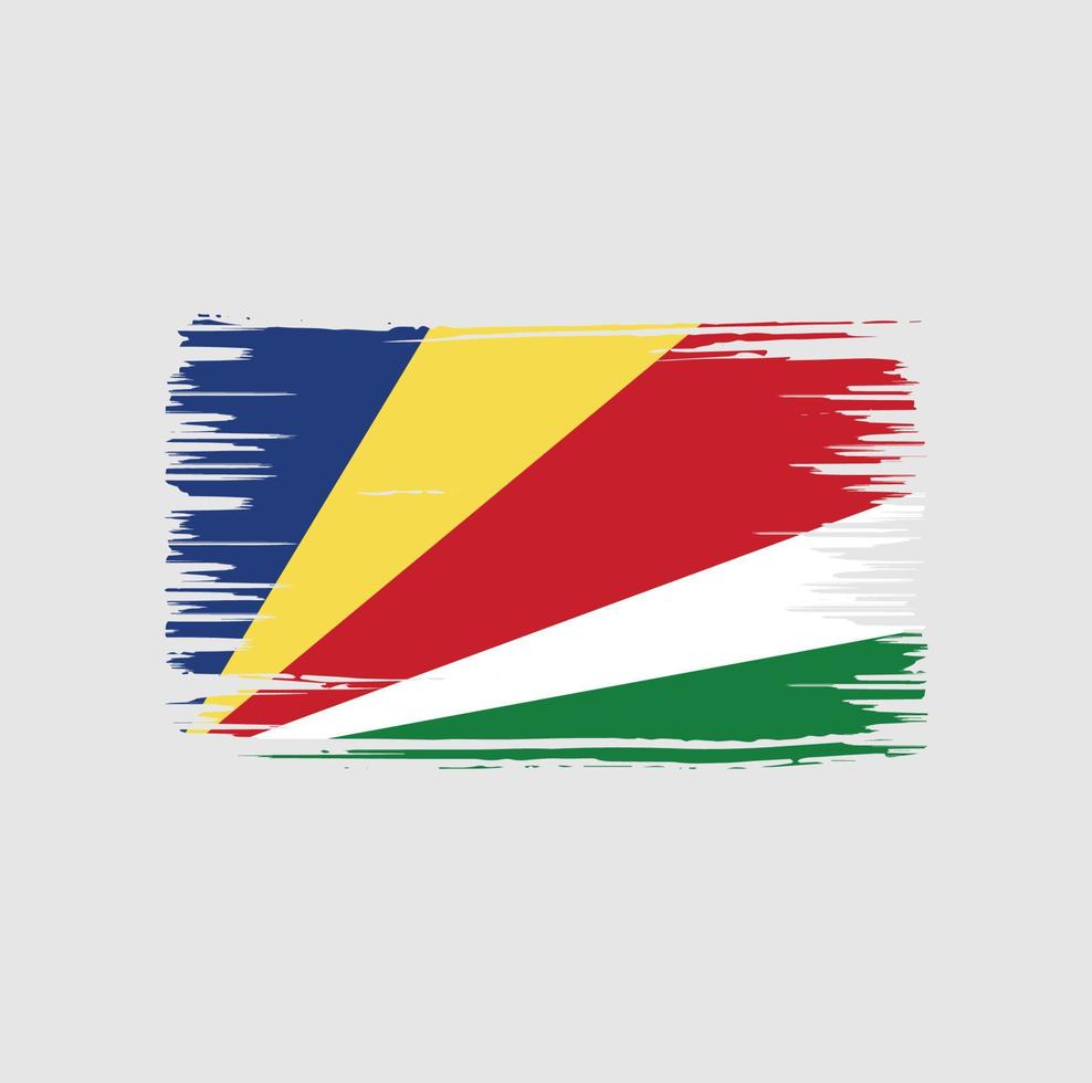 design de pincel de bandeira de seychelles. bandeira nacional vetor