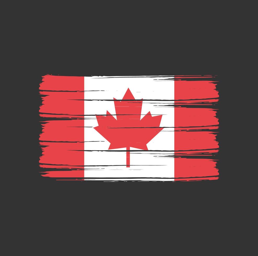 pinceladas de bandeira do Canadá. bandeira nacional vetor