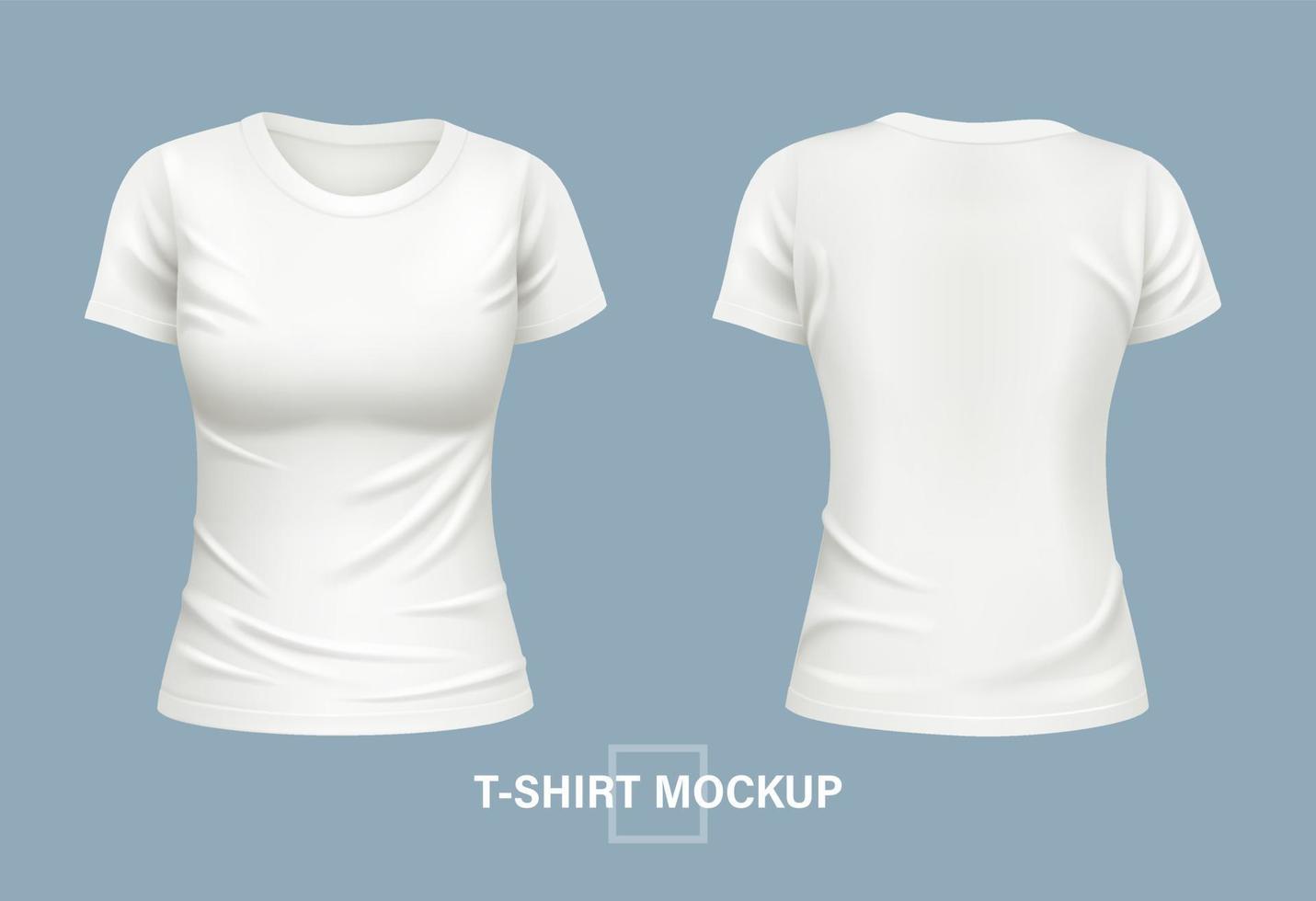ilustrações de frente e verso de maquete de mulher de camiseta vetor