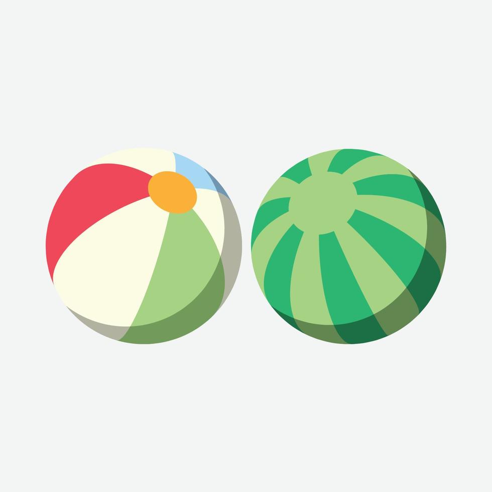 ilustração plana de bola de praia. elemento de design de ícone limpo em fundo branco isolado vetor