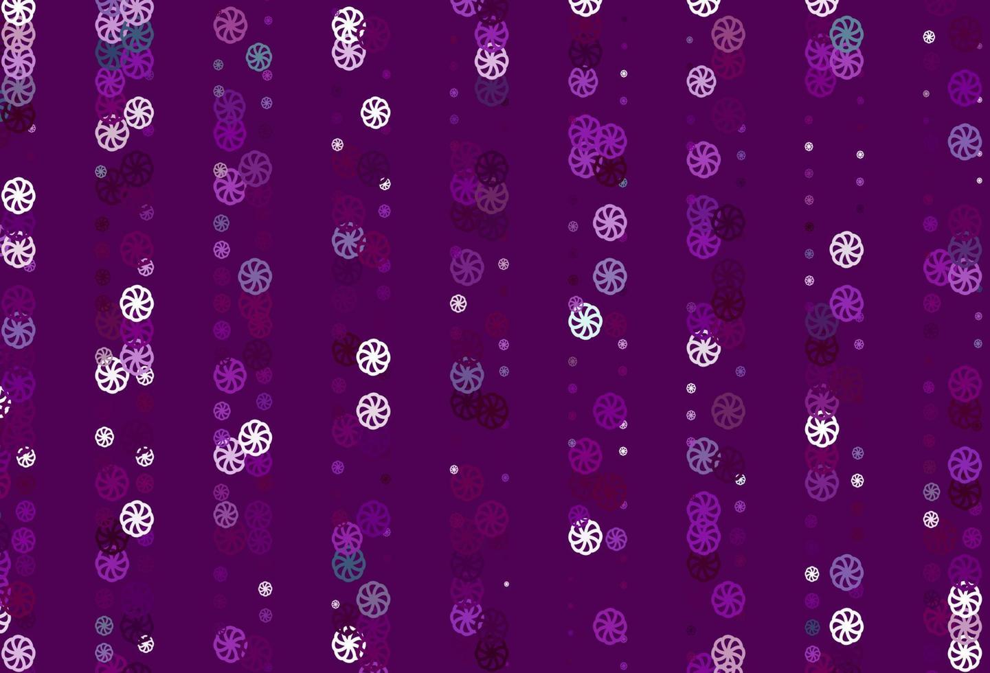 fundo vector roxo claro com flocos de neve de Natal.