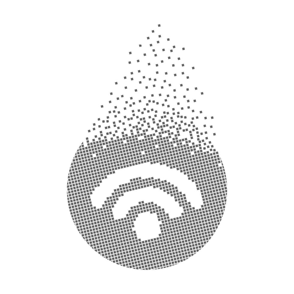 pontos de pixel de sinal wifi. comunicação, wi-fi e pixel art de conexão. movimento de pixel integrado. arte de ponto em movimento dissolvida criativa. design de vetor de portas criativas ícone moderno.