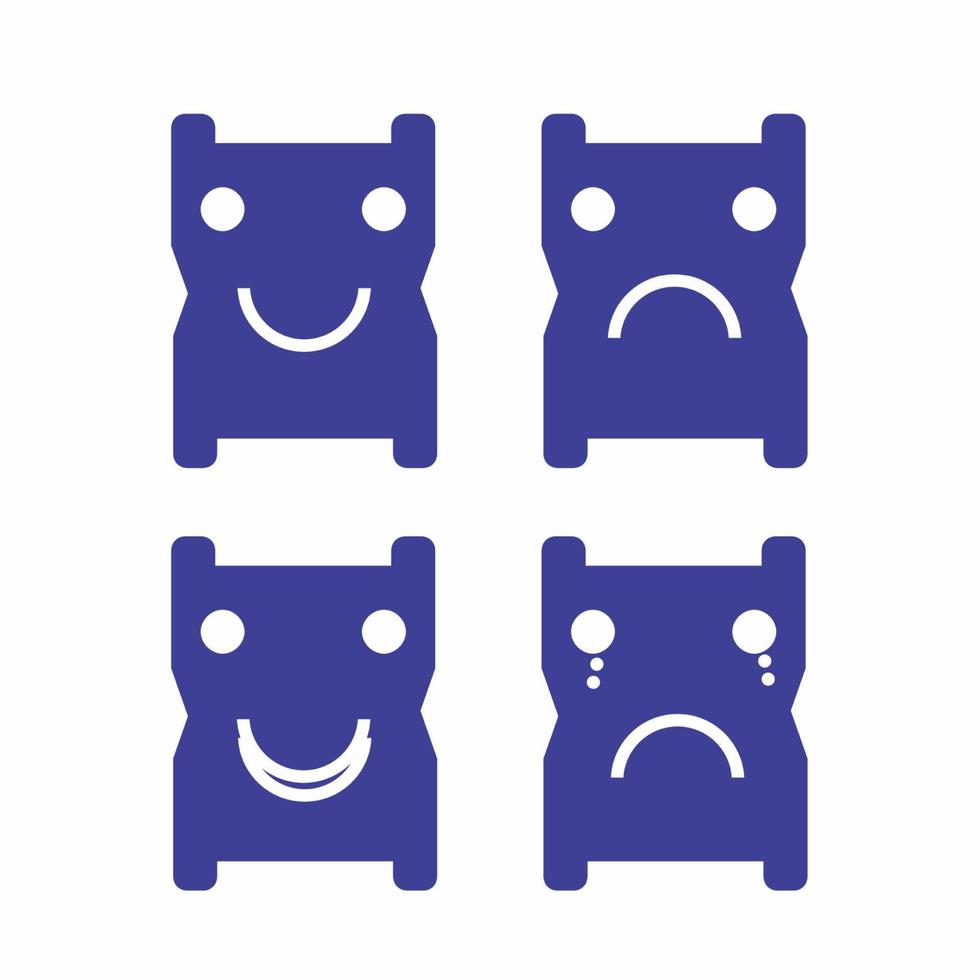 definir logotipo de emoticon de vírus simples e ícone vetorial vetor