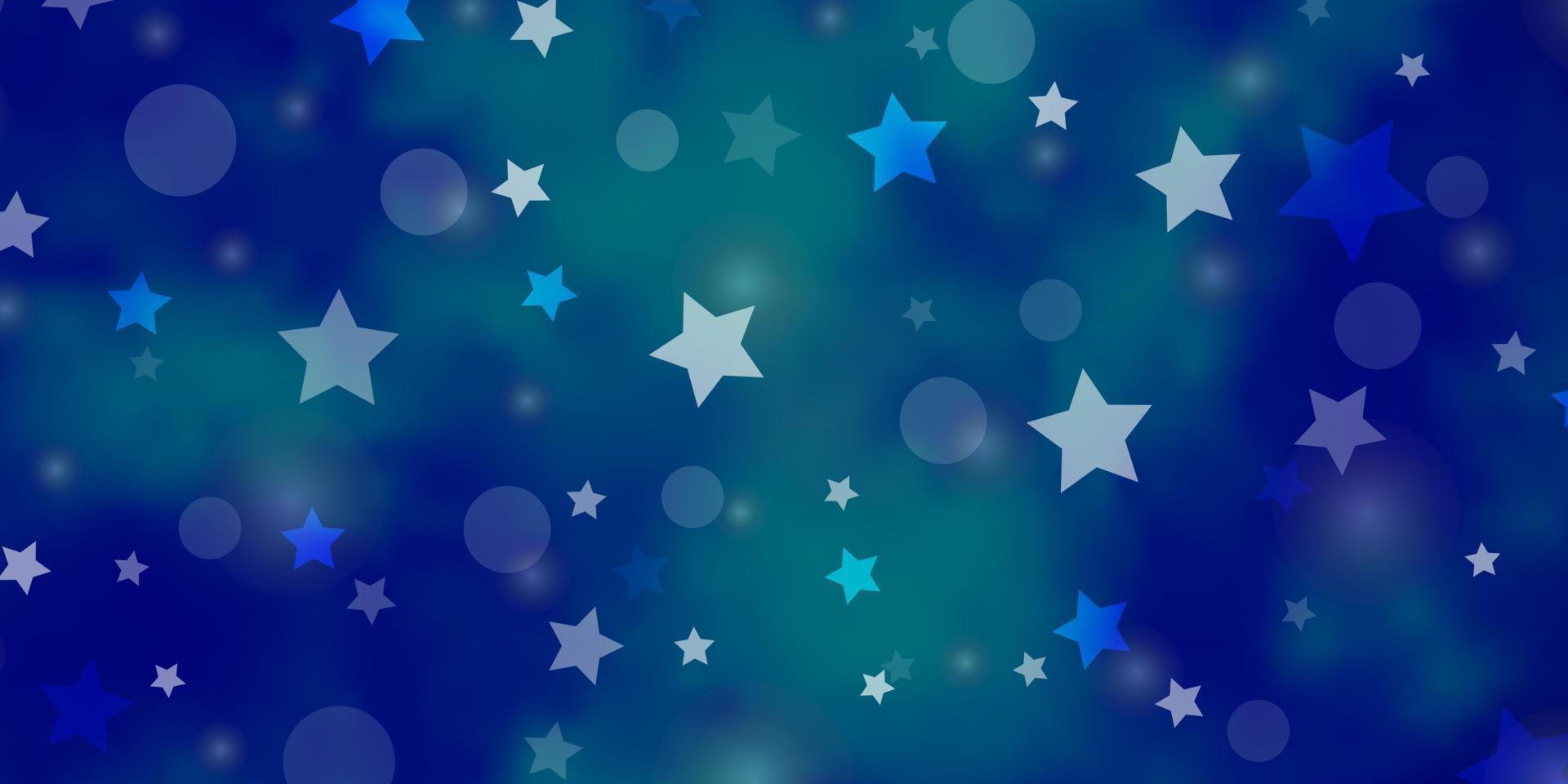 fundo azul claro do vetor com círculos, estrelas.