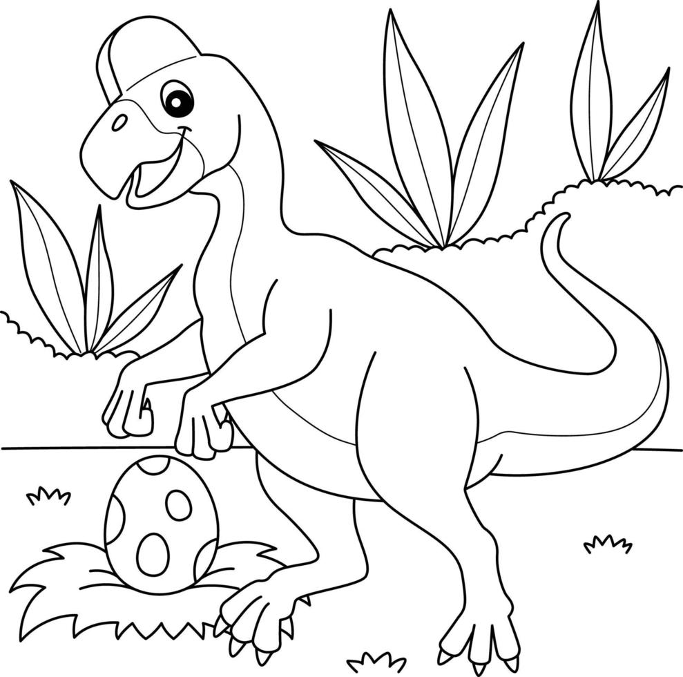 página para colorir oviraptor para crianças vetor