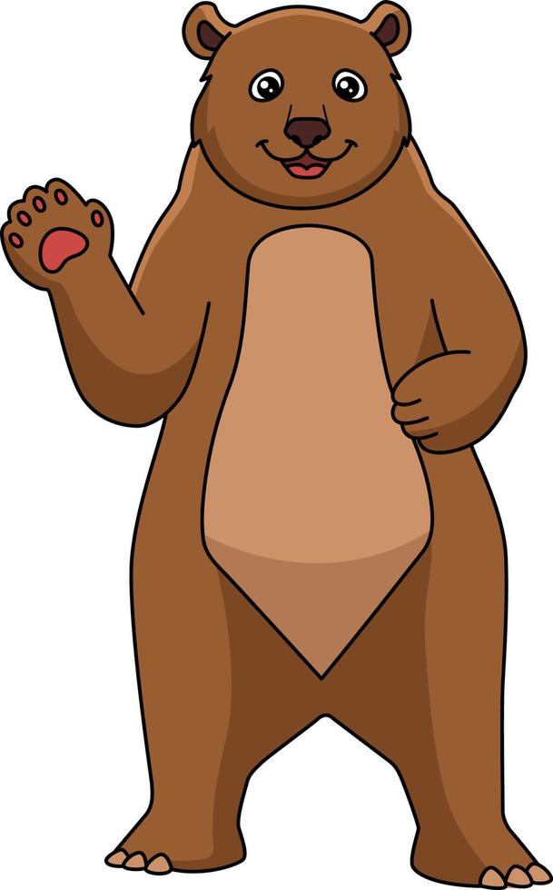 ilustração de clipart colorida de desenho animado de urso vetor