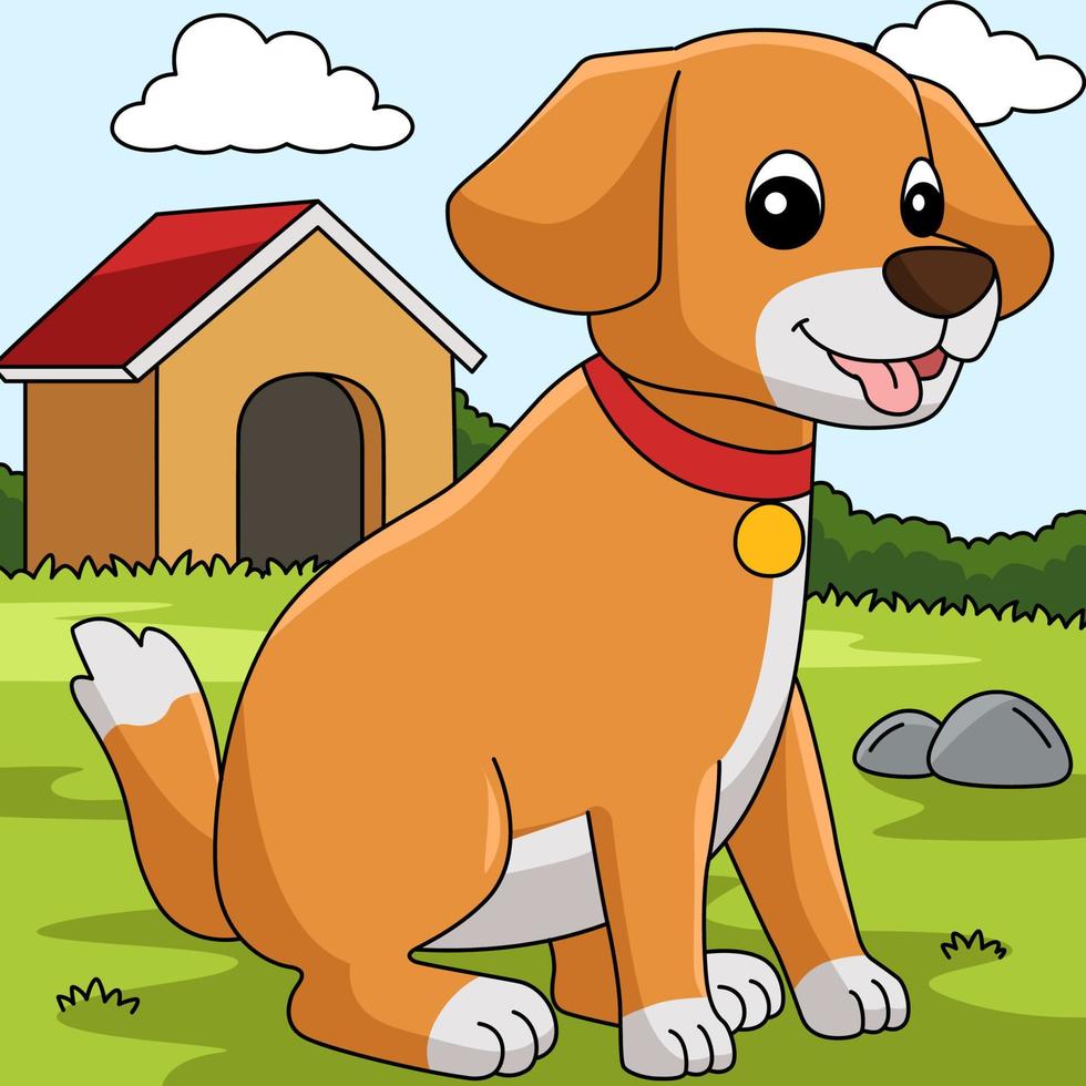 ilustração animal colorida dos desenhos animados do cão vetor