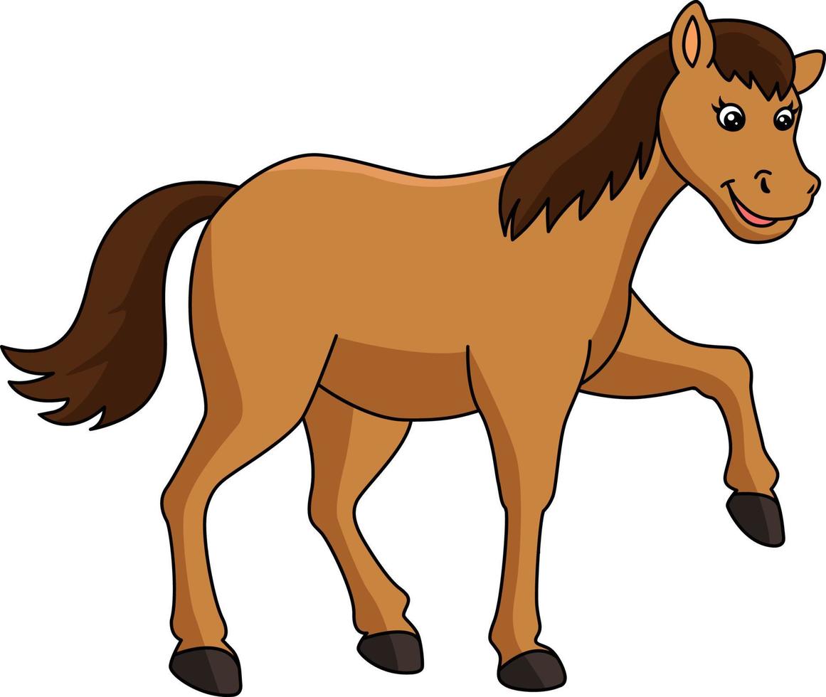 ilustração de clipart colorida de desenho animado de cavalo vetor