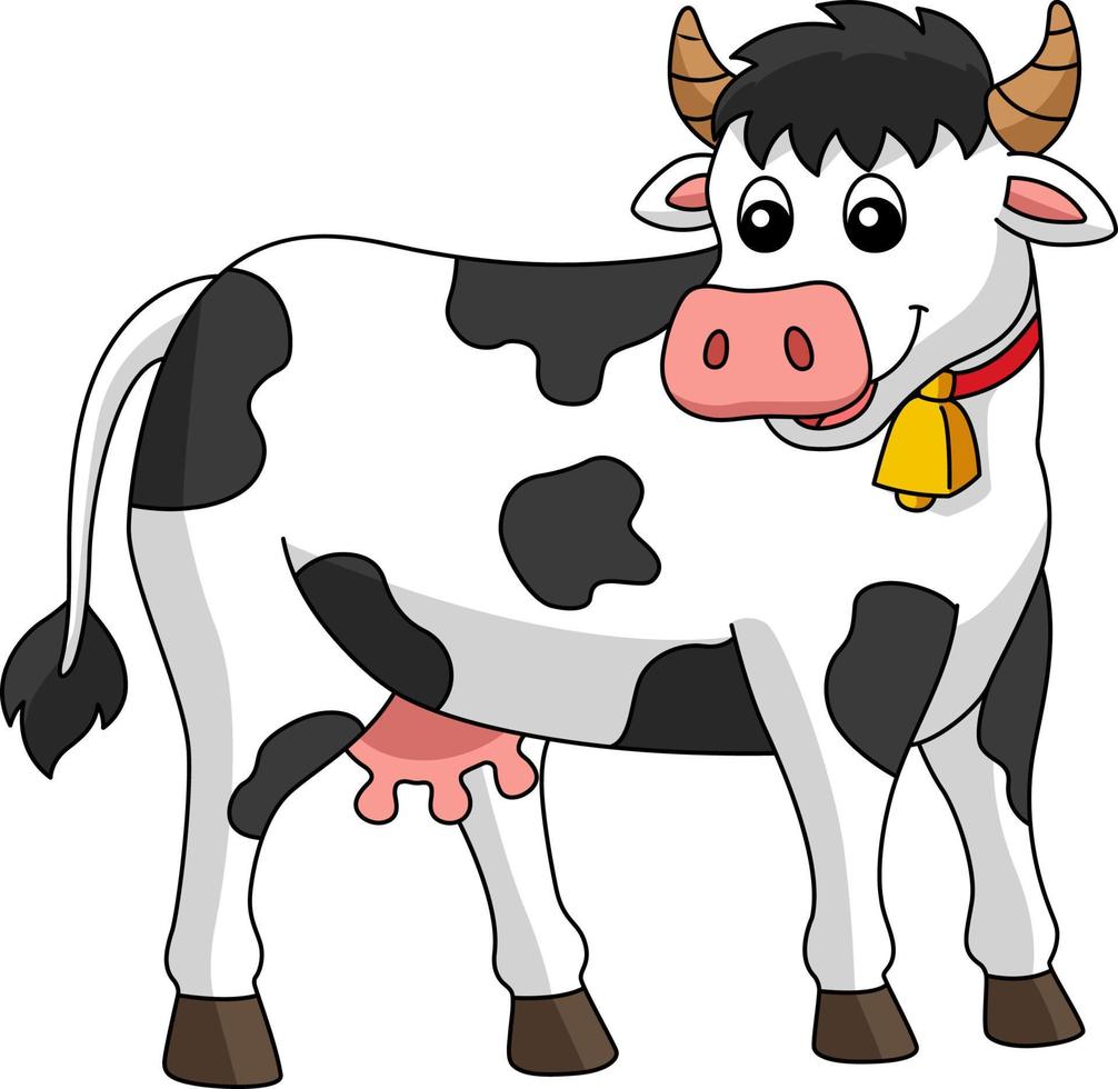 ilustração de clipart colorida de desenho de vaca vetor