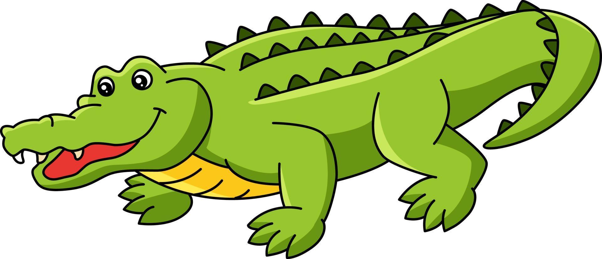 ilustração de clipart colorida de desenho de crocodilo vetor