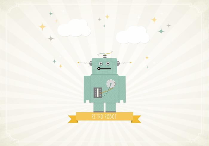 Retro Robot Wallpaper Vector