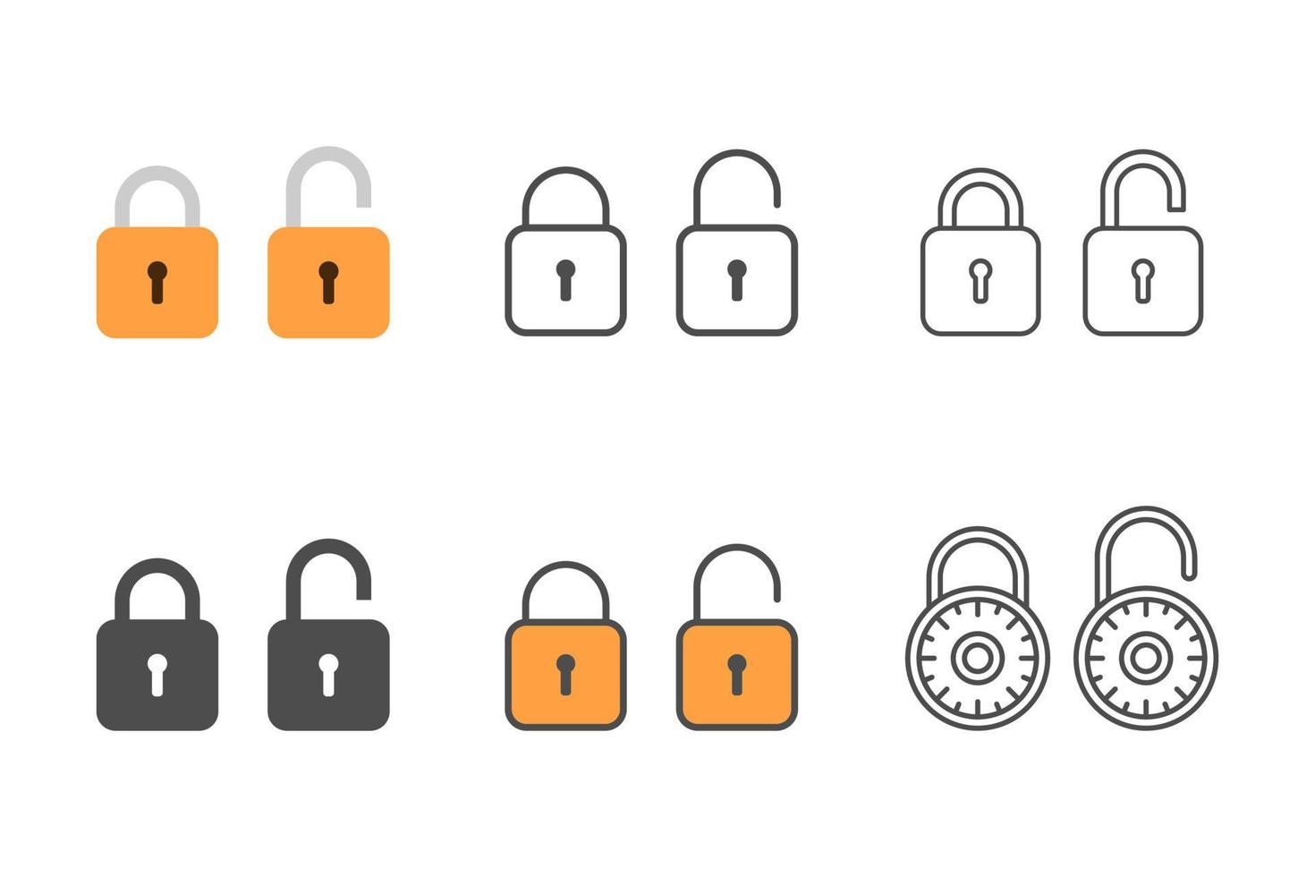 coleção de vetores de ícone de cadeado