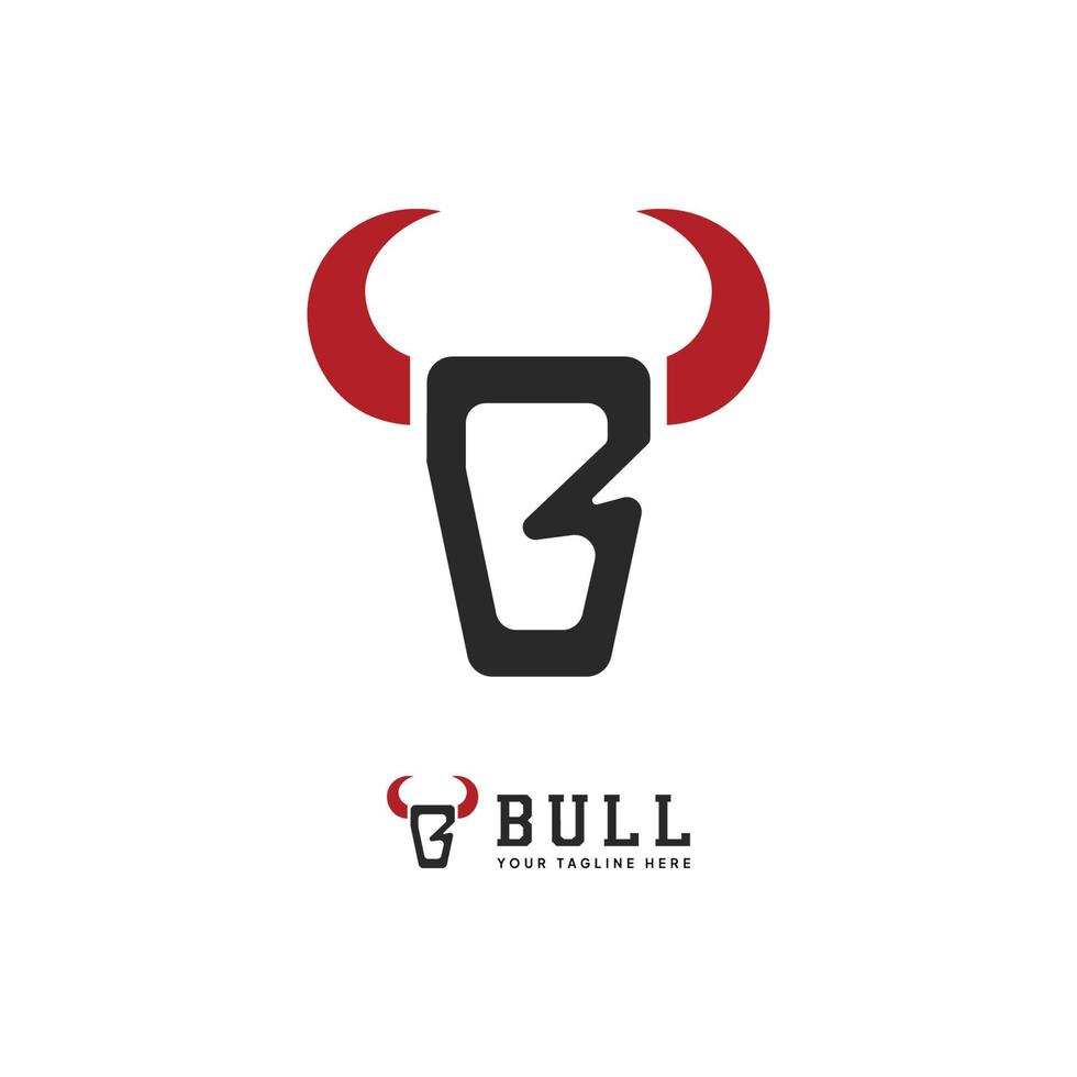 touro moderno e vetor de logotipo da letra b.
