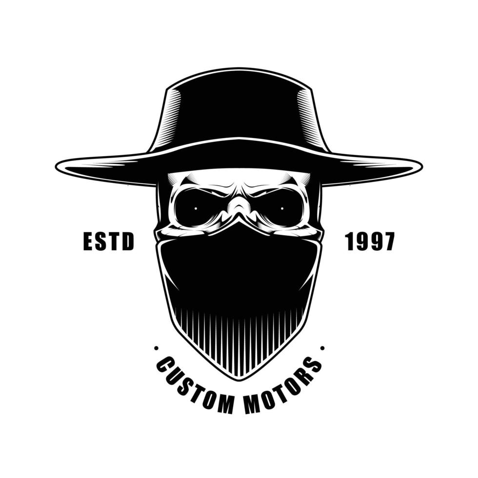 design de logotipo vintage de piloto mascarado vetor