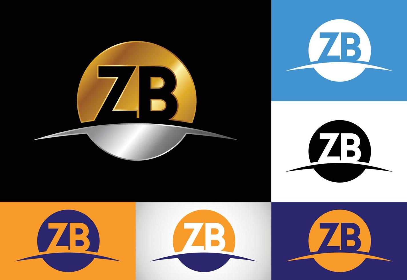 vetor de design de logotipo de letra inicial zb. símbolo gráfico do alfabeto para identidade de negócios corporativos