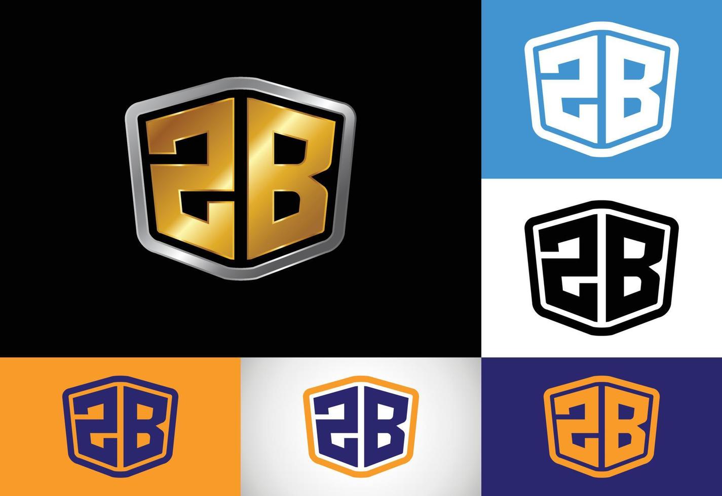 vetor de design de logotipo de letra inicial zb. símbolo gráfico do alfabeto para identidade de negócios corporativos