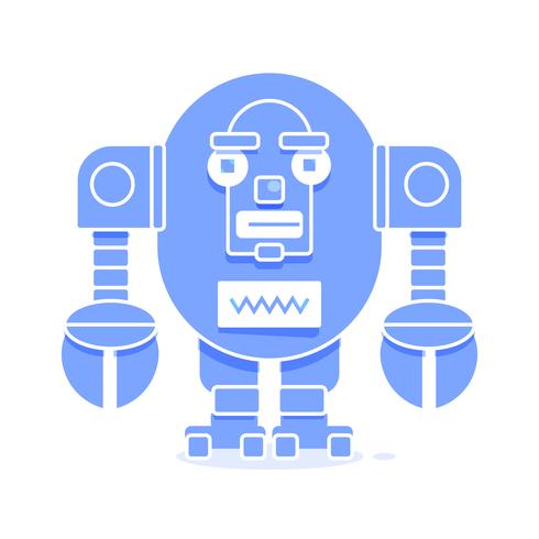 Ícone de bot. Conceito de ícone Chatbot. Robô De Sorriso Bonito. Vector linha moderna personagem ilustração isolado no fundo branco. Design de sinal de robô de contorno.