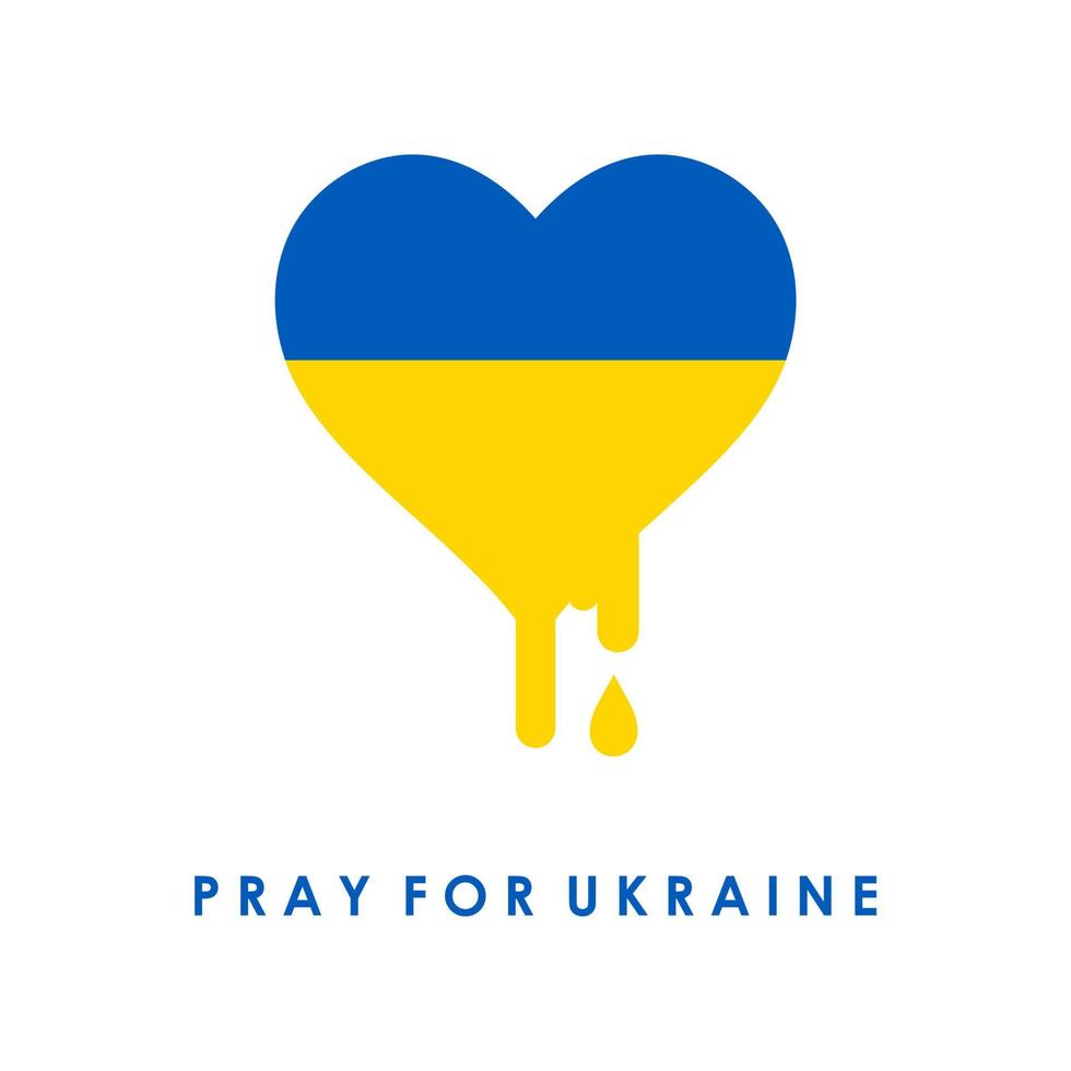 ore pela paz na ilustração plana vetorial da ucrânia no fundo branco. parar a guerra na ucrânia. orar pela paz da ucrânia. vetor