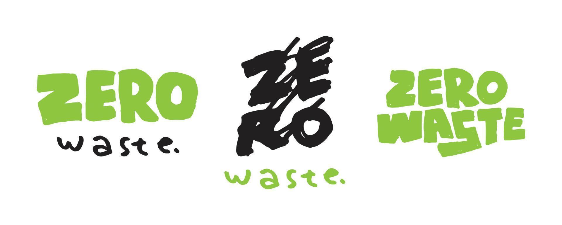 design de adesivo de desperdício zero. símbolo da prevenção da poluição e efeitos do aquecimento global vetor