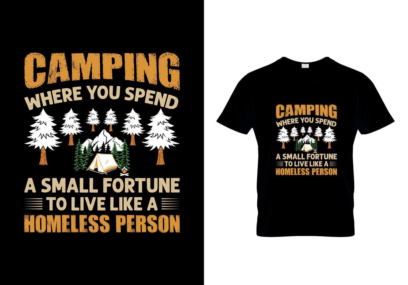 acampar onde você gasta uma pequena fortuna vetor