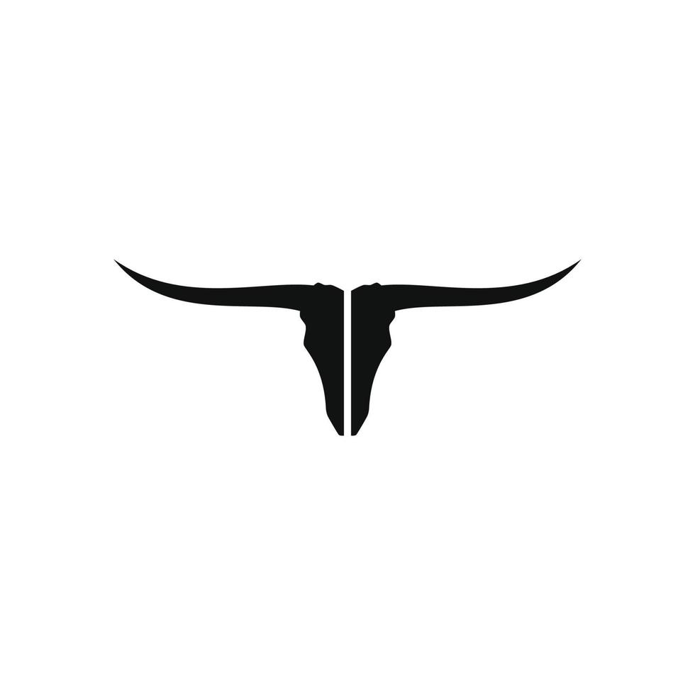 design de vetor de silhueta longhorn para ícone de logotipo