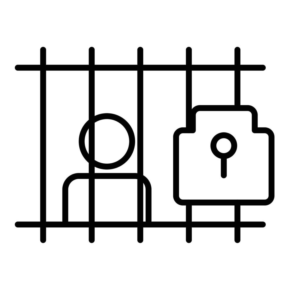 ícone de linha de prisioneiro vetor