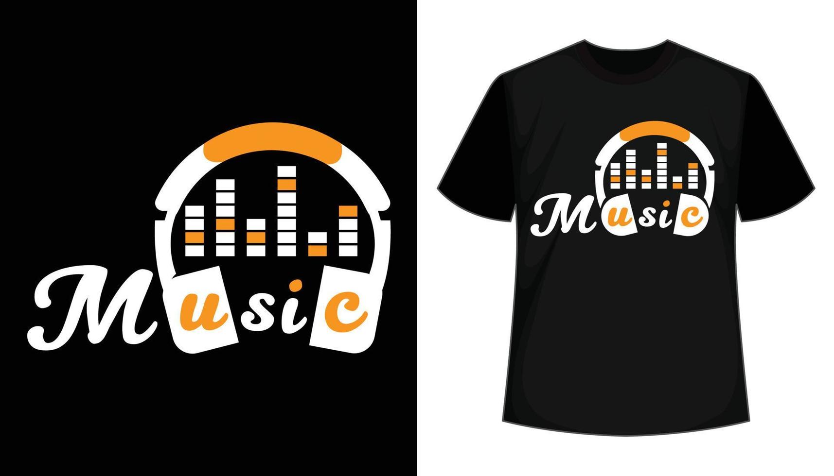 design de camiseta de vetor de música