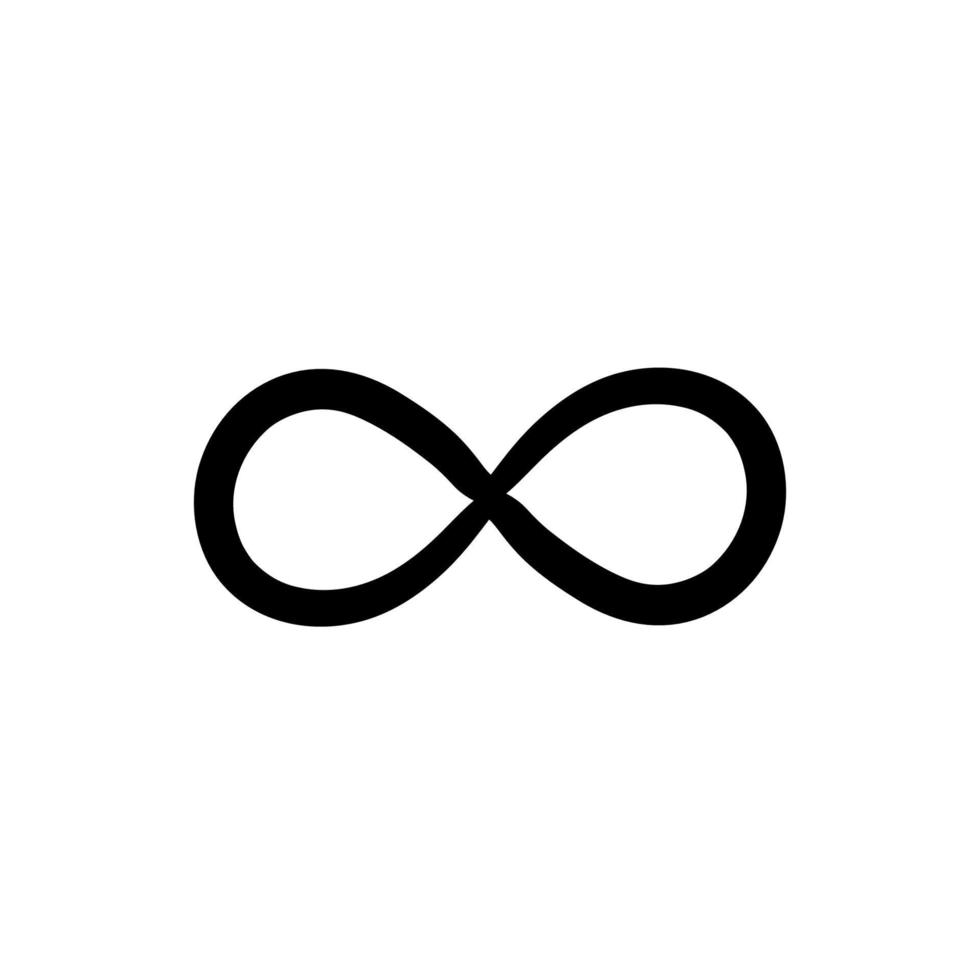 símbolos do infinito. eterno, ilimitado, infinito, logotipo de vida ou conceito de tatuagem vetor de estilo doodle desenhado à mão isolado