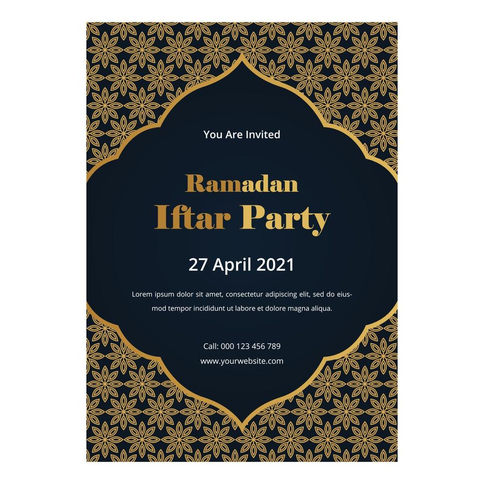 modelo de cartaz de festa ramadan kareem iftar vetor