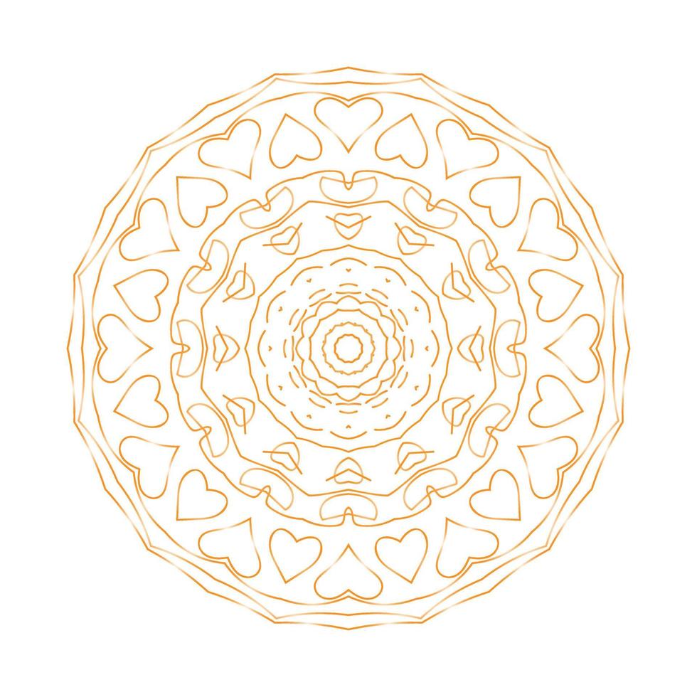 design de mandala de coração criativo vetor