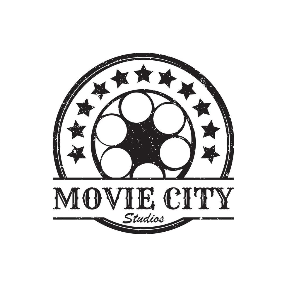 design de logotipo de câmera de vídeo vintage para produção de filmes ou cinema vetor