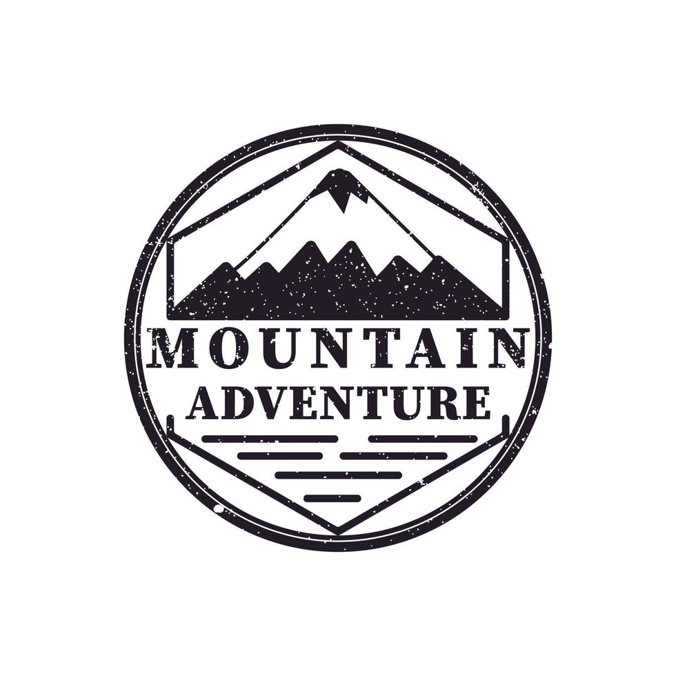 design de logotipo de emblema de hipster de aventura de mar de montanha vintage retrô vetor
