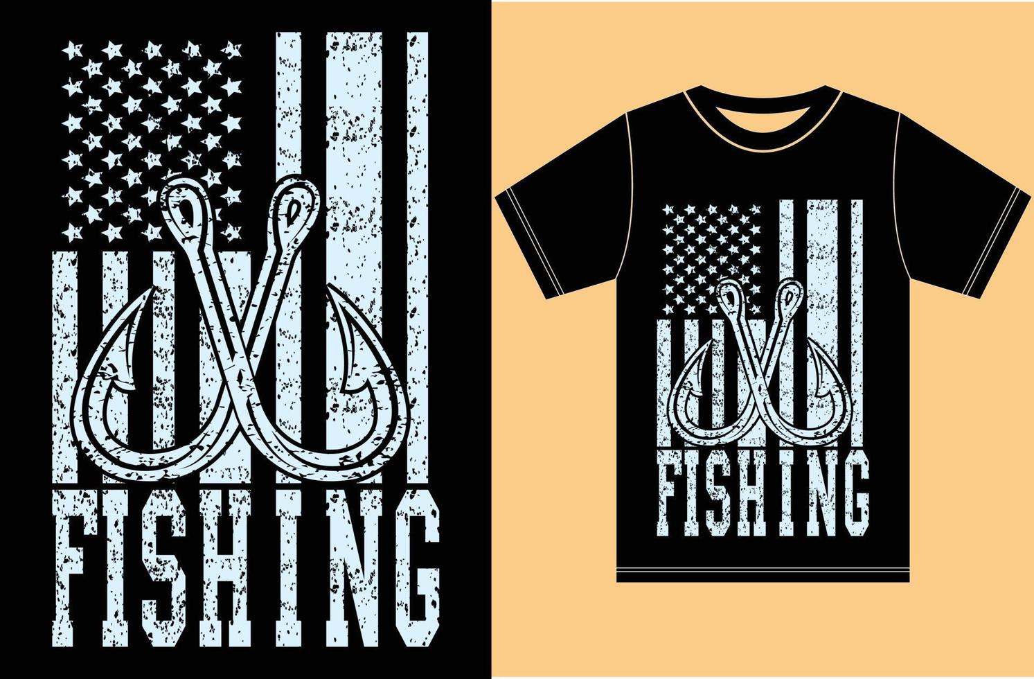 camiseta de pesca. presente de bandeira de pesca dos eua para pescador. fisher t-shirt camisas frescas da pesca. t-shirt de pesca de bandeira americana de vetor. vetor