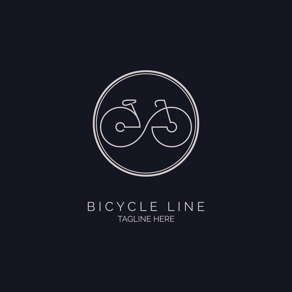 modelo de design de logotipo de estilo de linha de bicicleta para marca ou empresa e outros vetor