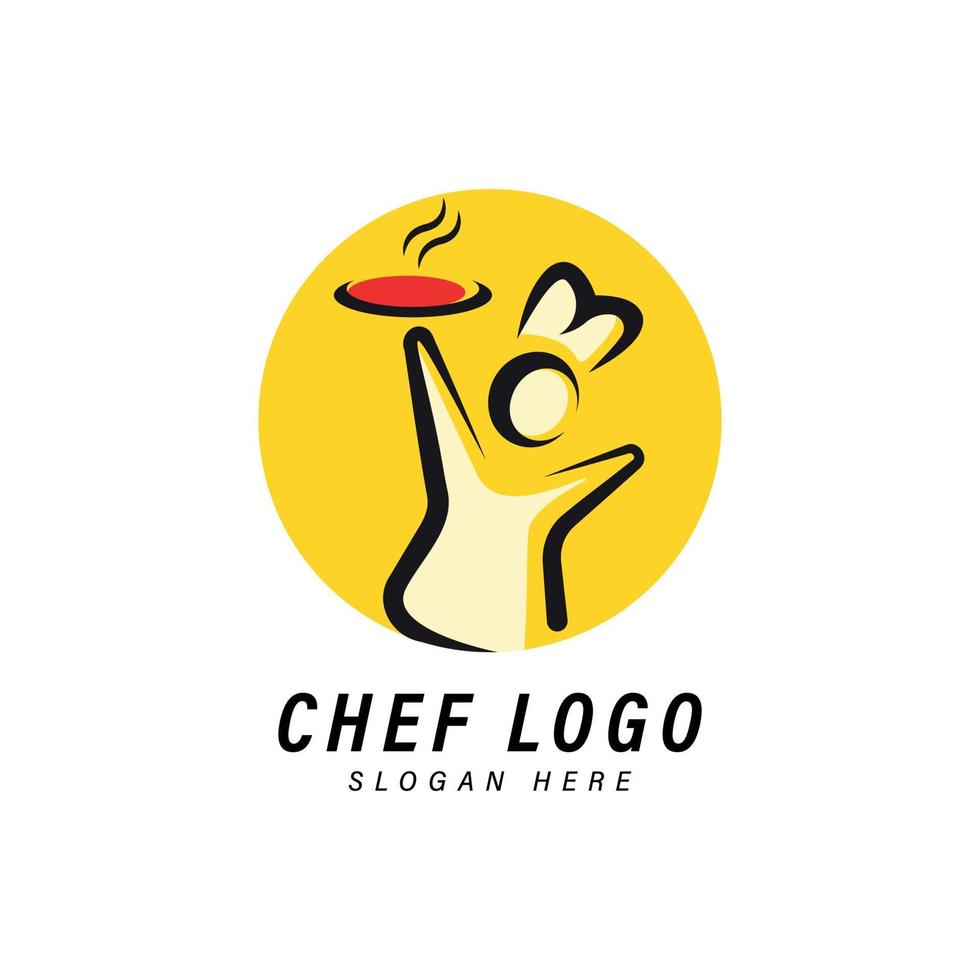 modelo de design de logotipo de chef vetor