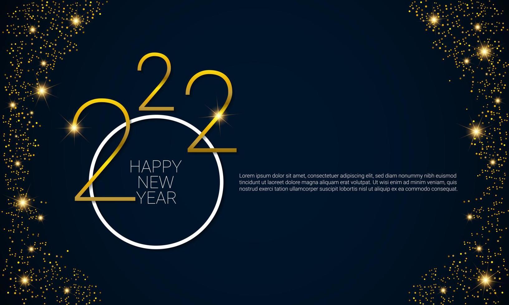 2022 feliz ano novo de fundo vector. cartão de felicitações, banner, pôster. vetor