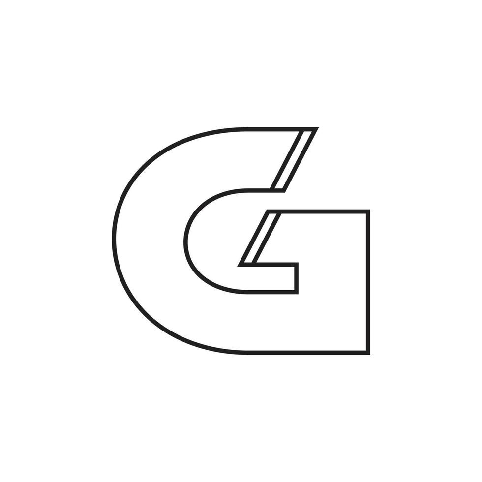 letra g linhas finas vetor de símbolo geométrico