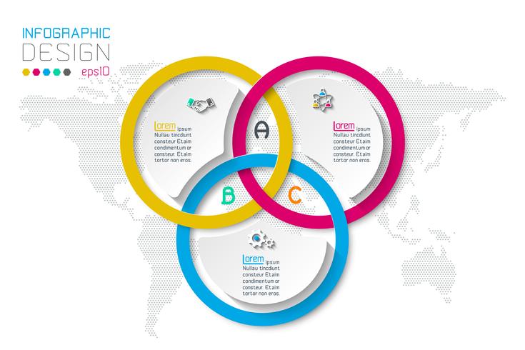 Opções de etapa de negócios e infográficos abstratos número modelo de opções. vetor