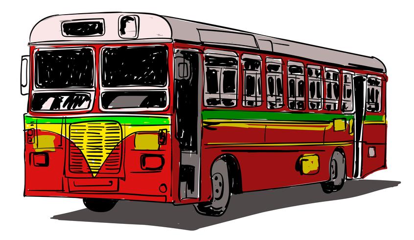 Ilustração em vetor ônibus transporte público