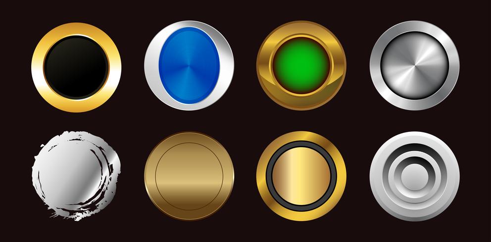 conjunto de botão colorido. coleção de símbolos de vetor de ícones.