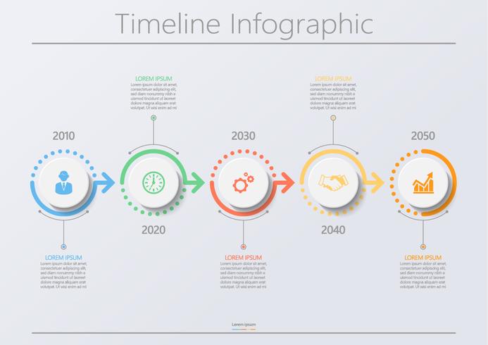 Visualização de dados corporativos. ícones de infográfico de cronograma projetados para modelo abstrato vetor