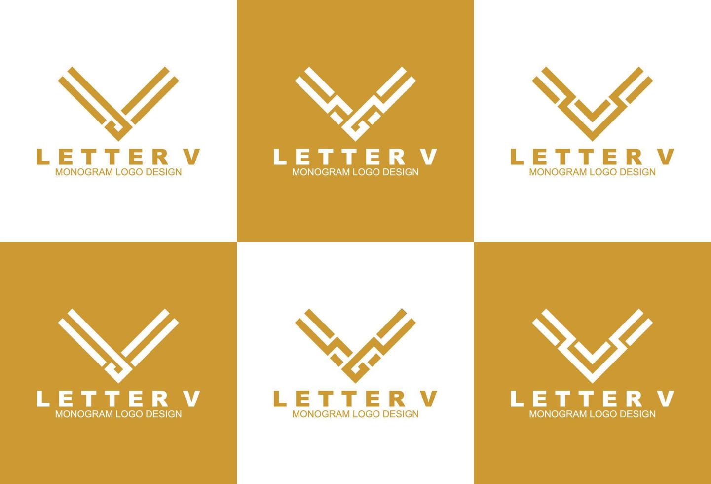 conjunto de modelo de logotipo de monograma carta criativa v vetor