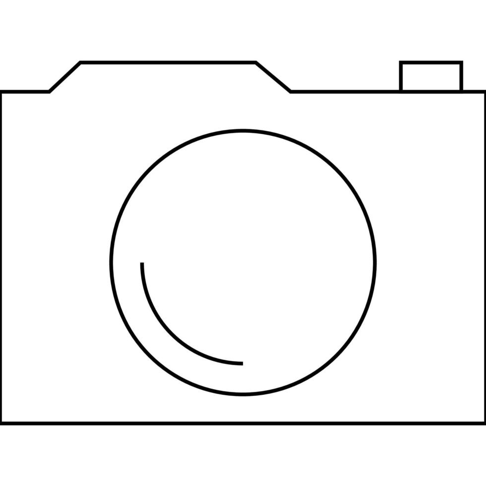 ícone de linha fina plana de câmera digital com traços editáveis. vetor