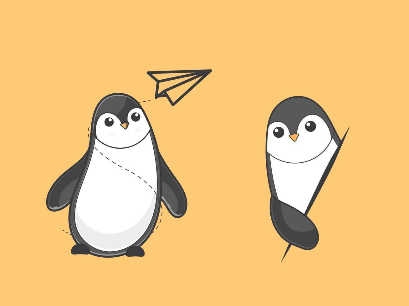 2 pinguins com estilos diferentes vetor