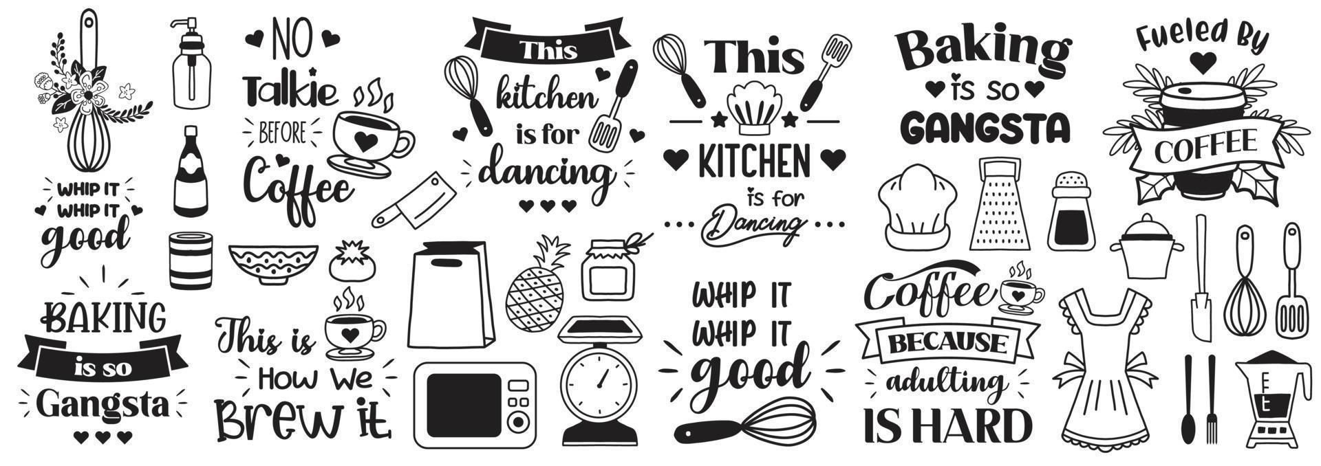 vetor de ilustração de citação de cozinha para banner