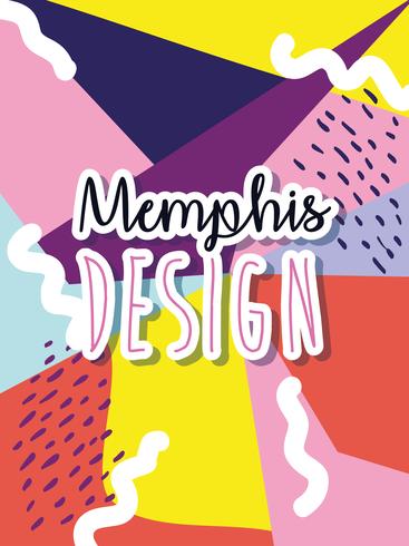 Projeto de fundo colorido de Memphis vetor