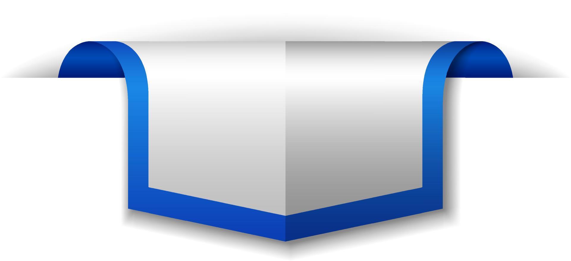 design de bandeira azul sobre fundo branco vetor