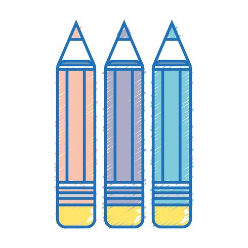 lápis cores escola ferramenta objeto projeto vetor